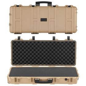 Hard Rifle Case, Lockable Rifle Case with 4 Layers Pre-cut Foams, 36 in Gun Storage with Wheels