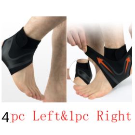 Ankle Support Brace Safety Running Basketball Sports Ankle Sleeves (Option: Black M-4set-Left Right)