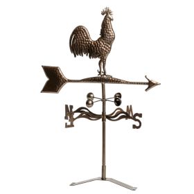 Metal Rooster Weathervane, Roof Mount Wind Direction Indicator, Outdoor Weather Vanes (Option: Red, Brown-580x120x420 mm)