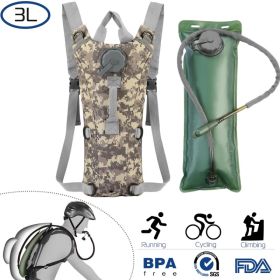 Tactical Hydration Pack 3L Water Bladder Adjustable Water Drink Backpack (Option: ACU-3L)