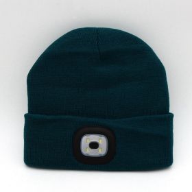 LED Knit Hat Button Cell Type Knitted Hat With Light Glowing (Color: Peacock, Style: C)