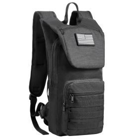 Hydration Backpack, Water Backpack with 3L TPU Water Bladder, Tactical Molle Hiking Hydration Pack with Storage for Men Women (Color: Black, Type: Tactical)