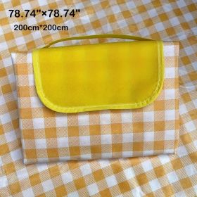 Extra Large Outdoor Picnic Blanket, Camping, Beach, BBQ Mat - Heavy-Duty Portable Indoor - Large Gathering, Parties (Color: Yellow Plaid)