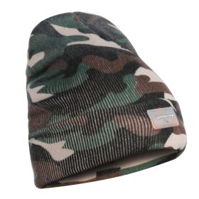 Unisex 5 LED Knitted Beanie Winter Warm Hat Camping Jogging Running Cap Headlamp (Color: Camouflage)