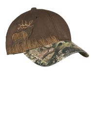 Port Authority Embroidered Camouflage Cap C820 (Color: Mossy Oak Break-Up Country/ Chocolate/ Elk, size: OSFA)
