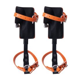 Tree Climbing Spikes, 1 Pair Alloy Steel Climbing Spurs, 350lbs Load Capacity Tree Climbing Gear with Straps and Spike Protectors (Sleeve Material: Leather Model, Safety Rope Configuration: Without Safety Rope)