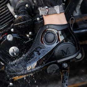 Motorcycle Rain Boots Men's Summer Youth Outdoor Non-slip Wading Shoes Fashion Low Top Flat Work Shoes Rubber Shoes (Option: Black-43)